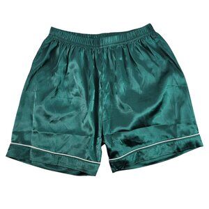 Weixinbuy Girls Satin Pajama Shorts Green Size 9-10 Pull On Elastic Waist NWOT